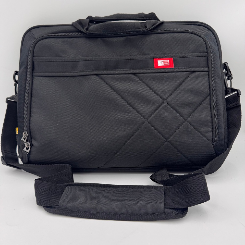 Case Logic Black Nylon 15.6" Laptop Briefcase Messenger Bag with Shoulder Strap